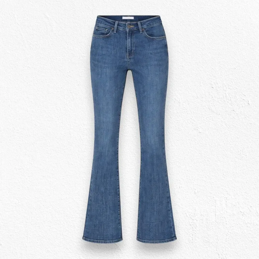 Levi's Dark Wash Mid Rise Classic Stretchy Flare Leg Bootcut Jeans Size 8